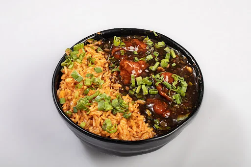 Chicken Manchurian + Veg Schezwan Rice