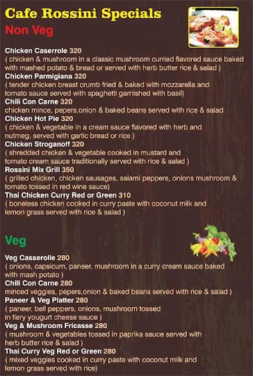 Cafe Rossini menu 