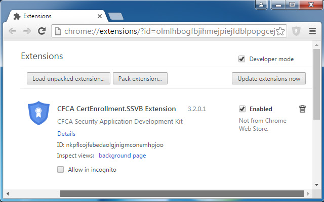 CFCA CertEnrollment.SSVB Extension chrome extension