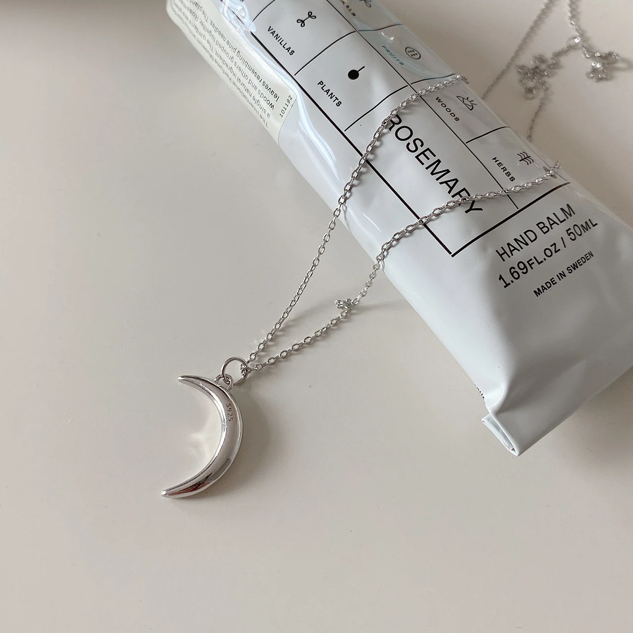 Title 7, Ensemble Collier Or Design Lune Argent 925, Élé...