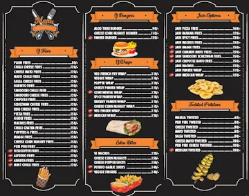 The VJ Cafe menu 