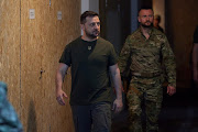 Ukraine's President Volodymyr Zelenskyy visits a position of Ukrainian service members, as Russia's attack on Ukraine continues, at unknown location in southern Ukraine on June 18 2022.