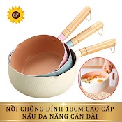 Chảo Nấu Bột Chống Dính, Quánh Sữa Chống Dính Cho Bé Ăn Dặm Đường Kính 18Cm Dùng Cho Mọi Loại Bếp