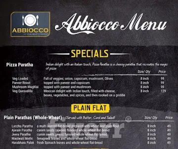 Abbiocco menu 