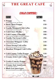 The Great Cafe menu 1