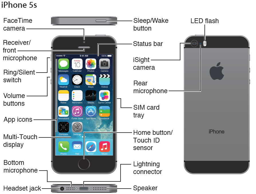 Где 7 iphone. Расположение кнопок на айфоне 5s. Где находится микрофон на айфон 6 s. Расположение микрофонов iphone 5s. Устройство айфон 5s.