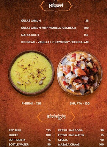 Poush - Essence of Kashmir menu 