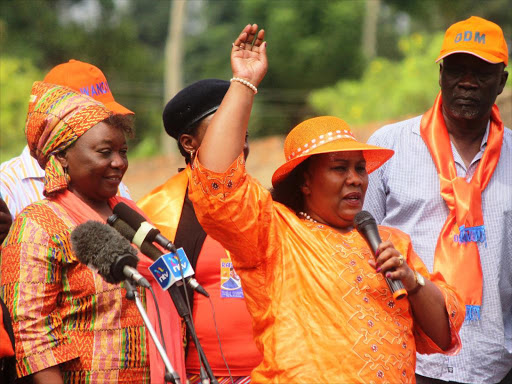 A file photo of Busia woman representative Florence Mutua with other ODM leaders during a function in the county. /JANE CHEROTICH