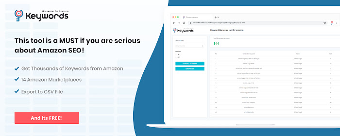 Keyword Harvester tool for Amazon marquee promo image