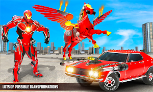 Flying Horse Transform Car: Muscle Car Robot Games screenshot 1
