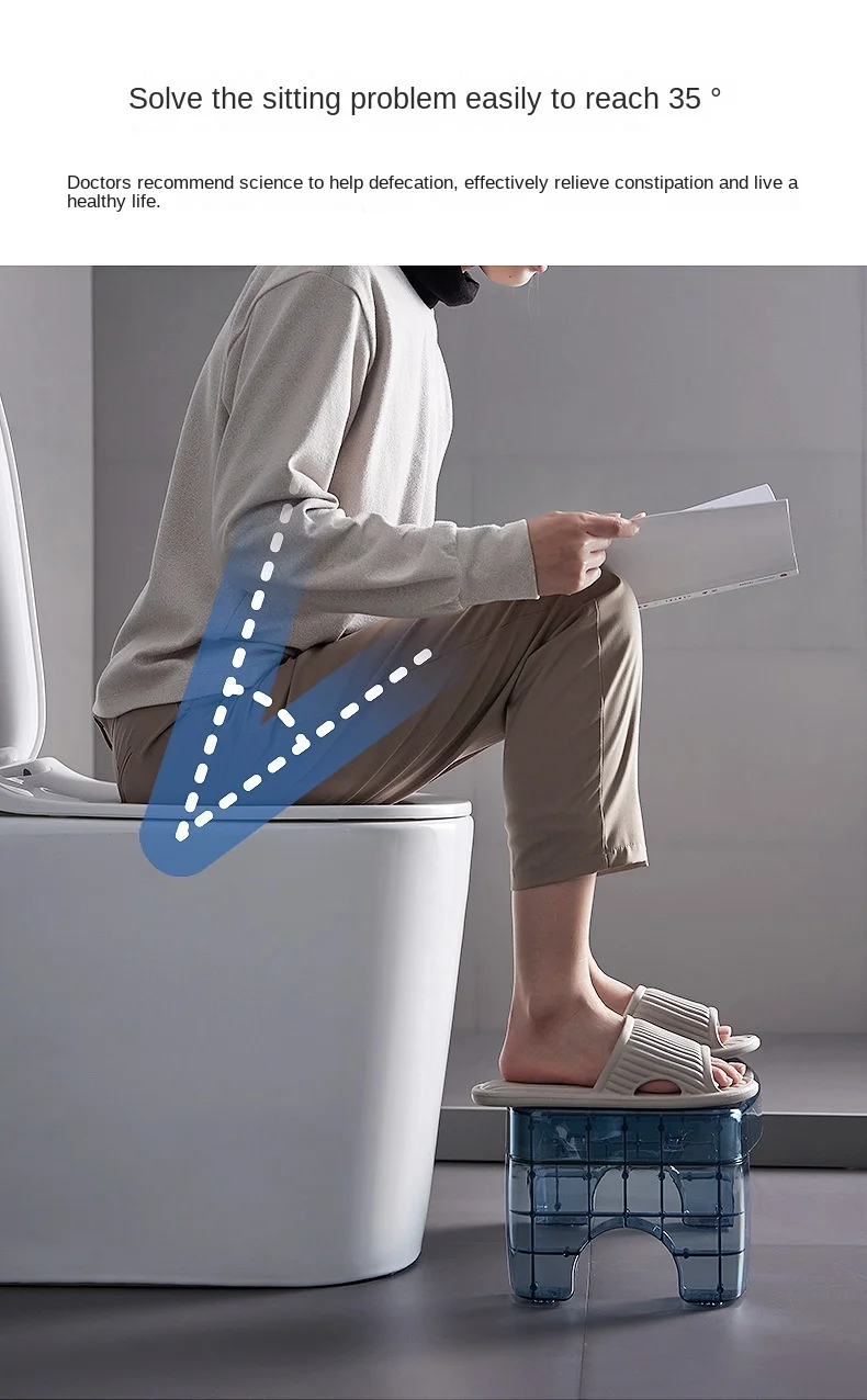 Title 4, Transparent Toilet Auxiliary Foot Stool Aid Ant...