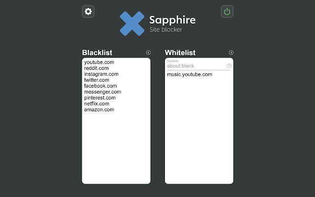 Sapphire Site Blocker chrome extension