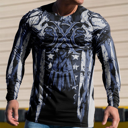 Title 1, 3D Printed Mens Street Long Sleeve Sports T-Sh...