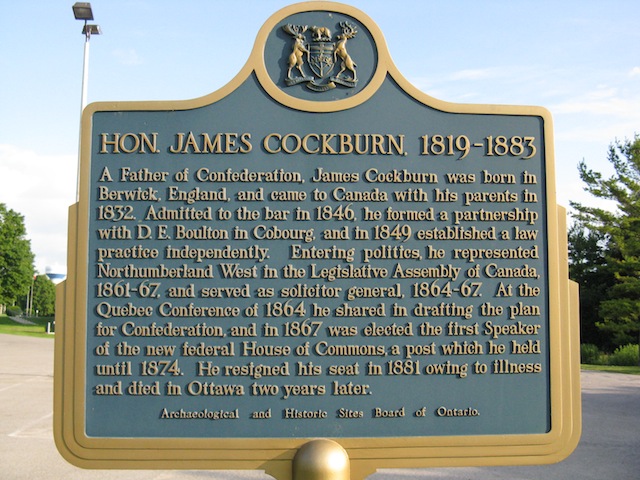 Read the Plaque - Honourable James Cockburn, 1819-1883