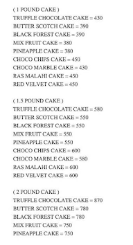 Anytime Cakes Bakery menu 1