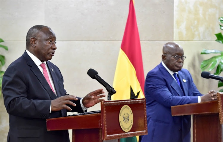 President Cyril Ramaphosa and Ghanaian President Nana Akufo-Addo. Picture: GCIS