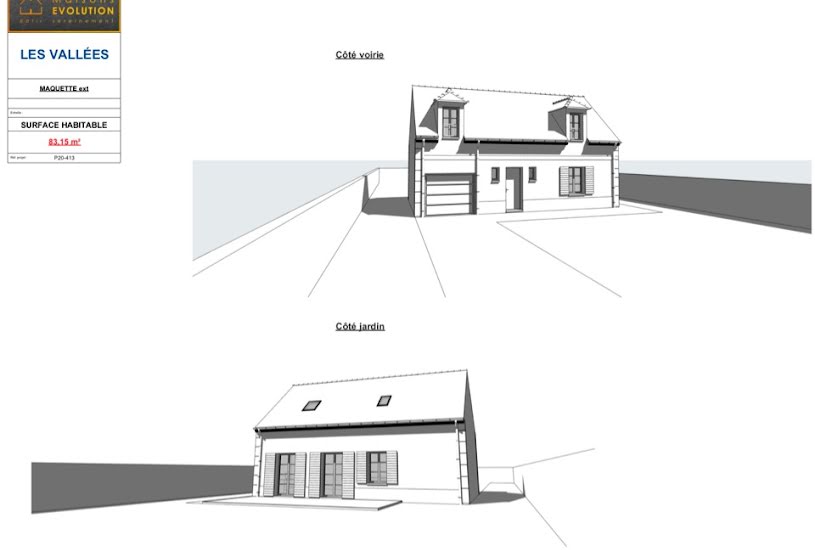  Vente Terrain + Maison - Terrain : 222m² - Maison : 83m² à Marines (95640) 