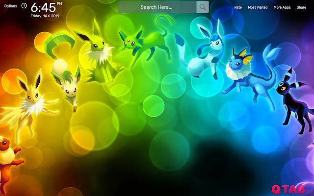 Eeveelutions Pokemon Wallpapers New Tab