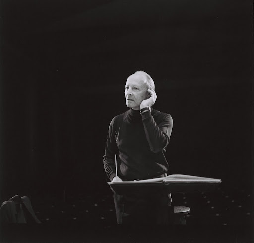 Witold Lutosławski during rehearsal