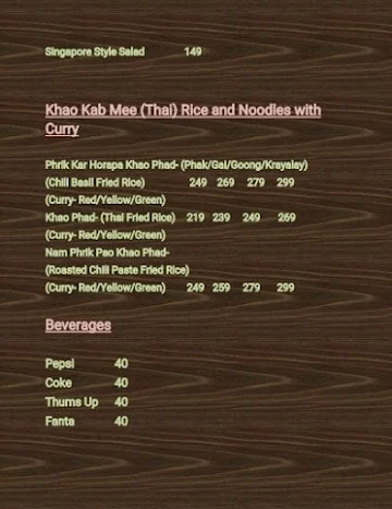 Master Chifoo menu 