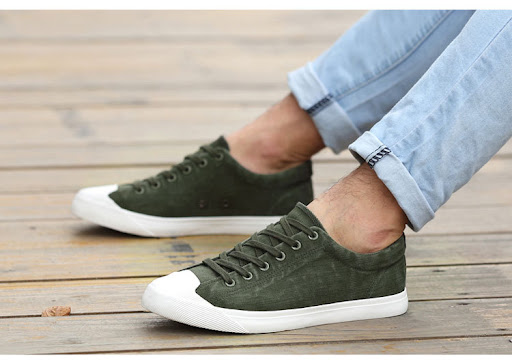 Title 3, Mens Low-top Lace-up Flat Canvas Shoes, Solid ...