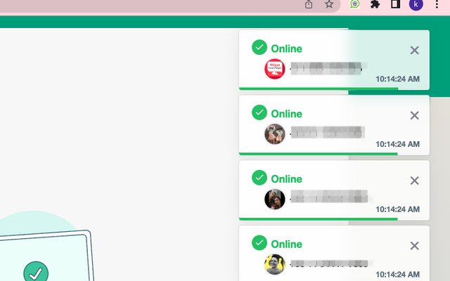 WhatsApp Online Tracker chrome extension