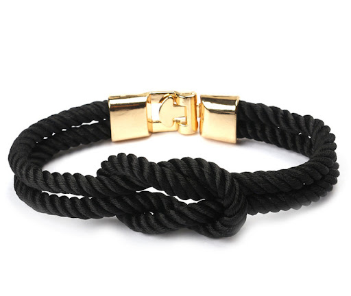 Title 6, Truelove Knot Couple Bracelet with Woven Carryi...