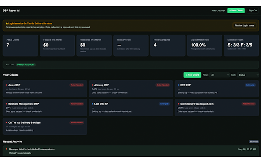 DSP Recon AI — Portal Sync screenshot 2