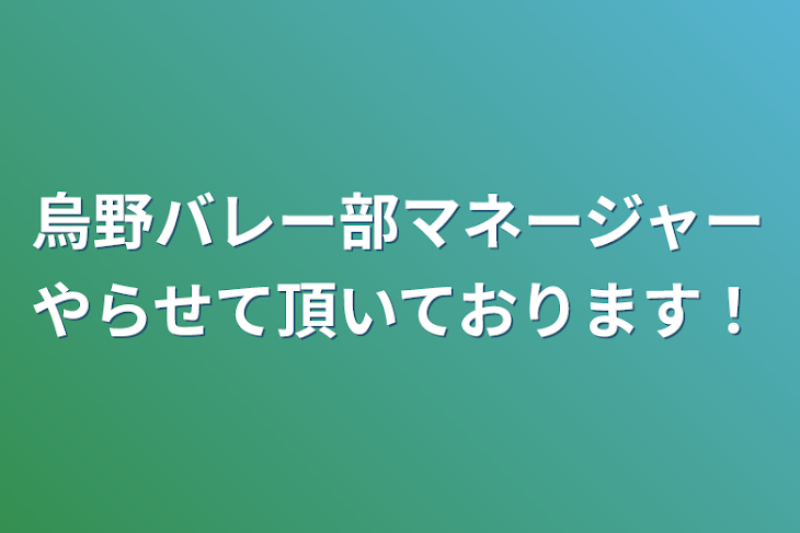 「烏野バレー部マネージャーやらせて頂いております！」のメインビジュアル