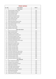 Fried Wings menu 3