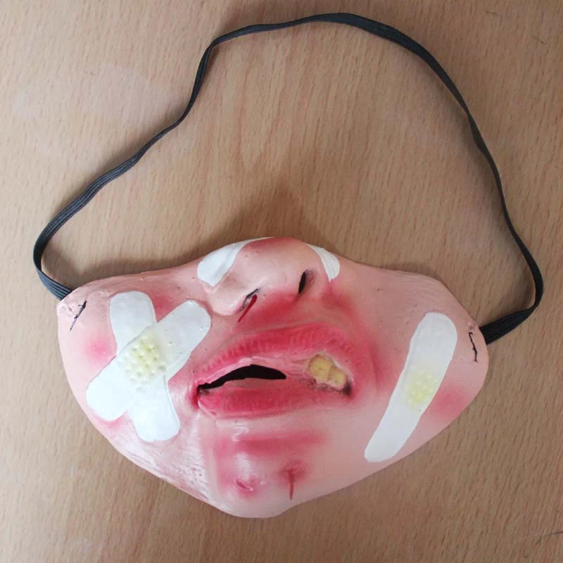 Máscara media cara de látex transpirable y cómoda. Ideal para disfraces, fiestas temáticas, juegos de rol y cosplay. Ajuste perfecto.