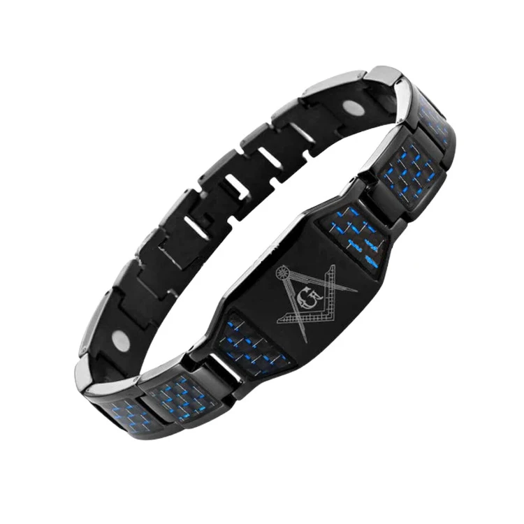 Title 1, Luxe herenarmband van carbonvezel, titaniumstaa...