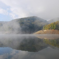 Nebbia mattutina sul lago di 