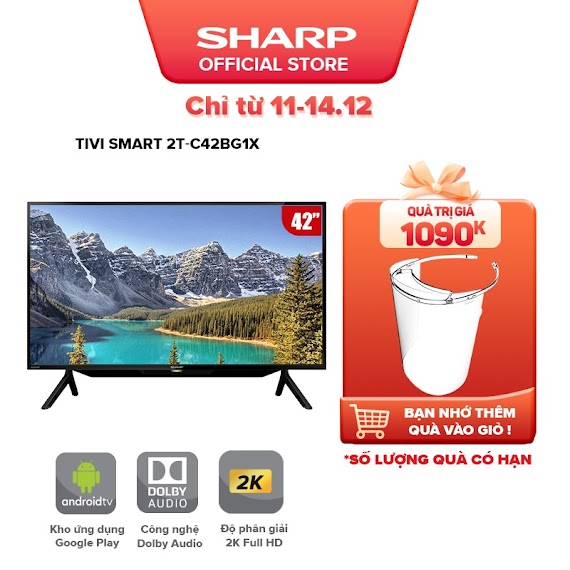 [Mã Elbau5 Giảm 4% Đơn 500K] Tivi Led Full Hd 42 Inch Sharp 2T - C42Bg1X - Hàng Malaysia Bh 27 Tháng