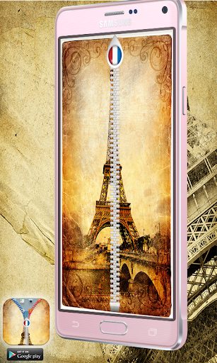 Paris Zipper Lock Screen