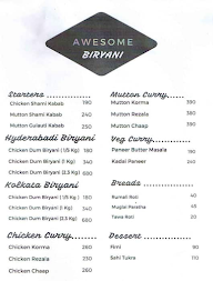 Awesome Biryani menu 1