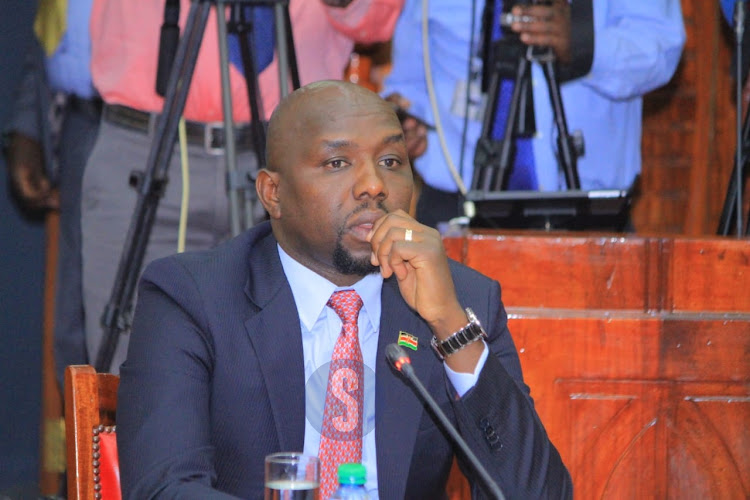 Cabinet secretary nominee for Roads, Transport and Public works, Kipchumba Murkomen during vetting by the National Assembly Committee on appointments on October 19, 2022.