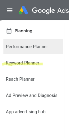 keyword planner