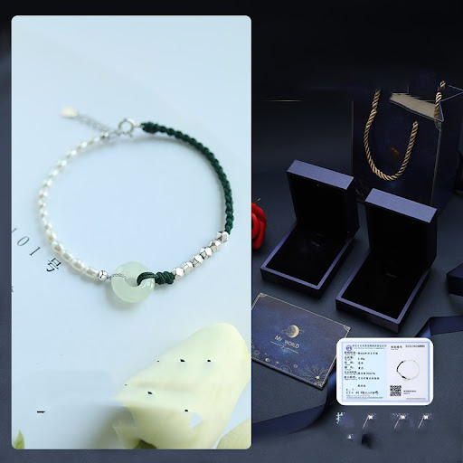 Title 1, Hotan Jade Sterling Silver Bracelet Girl, a bea...