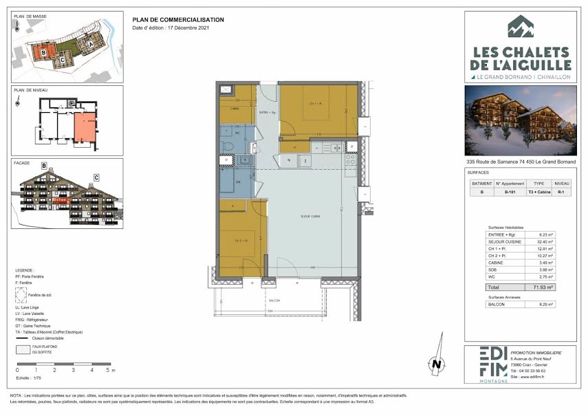 Vente appartement 3 pièces 71.93 m² à Le Grand-Bornand (74450), 470 000 €
