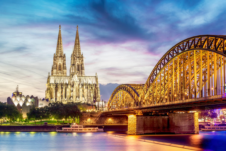 The cathedral in Cologne, Germany, on the Rhine River.