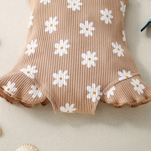 Title 5, Girls multi-color sunken stripe romper with su...
