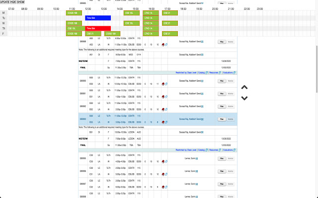 UCSD Schedule Visualizer chrome extension