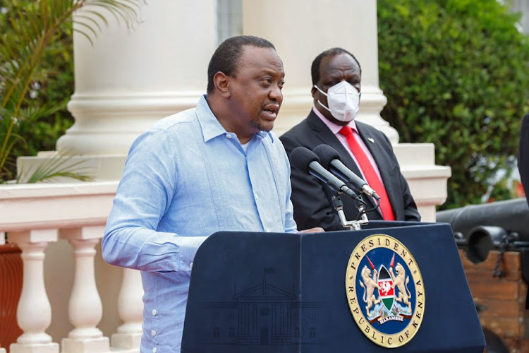 President Uhuru Kenyatta during the 10th national address on the coronavirus pandemic at State House, Nairobi, on July 27, 2020.