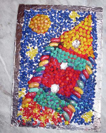 Космическая ракета и космос из круп