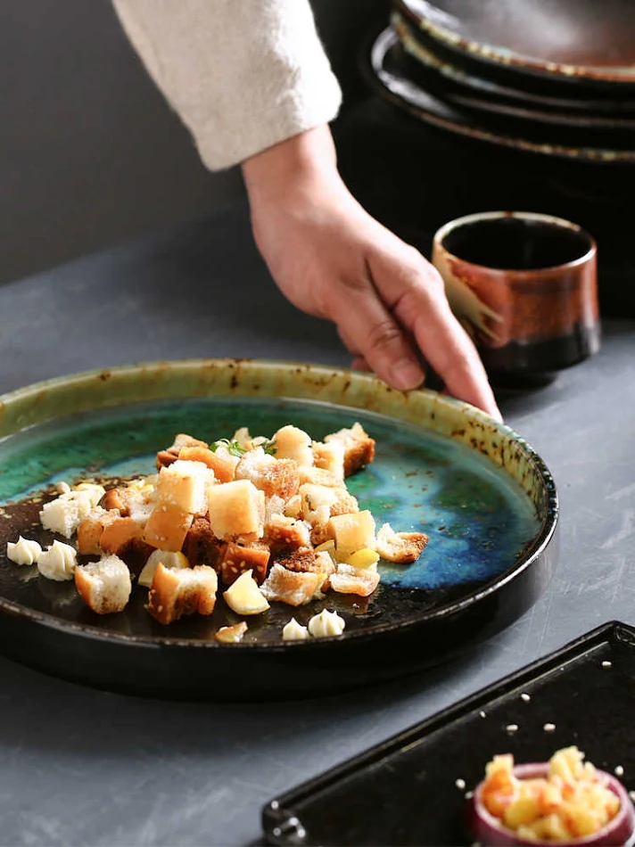 Creatieve Ronde Keramische Schaal Huishouden Fruitsalade Schotel Presenteer uw gerechten in stijl Ideaal voor fruit, salades en andere lekkernijen