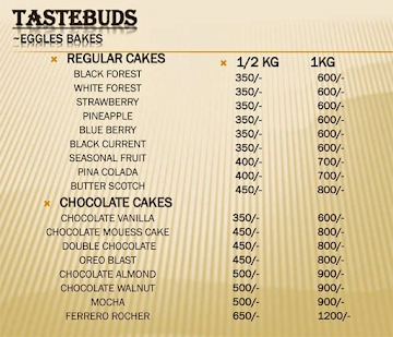 Tastebuds menu 