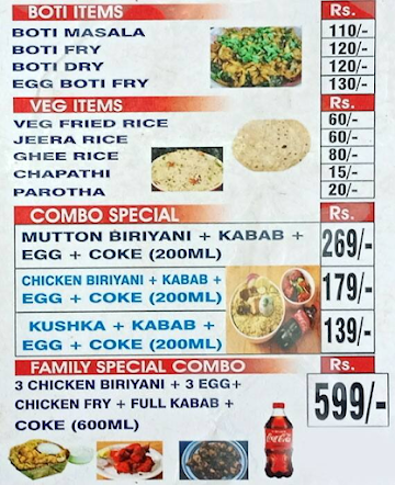 Aparanji Donne Biriyani House menu 