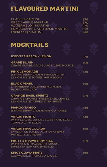 Le Grapes Restobar menu 