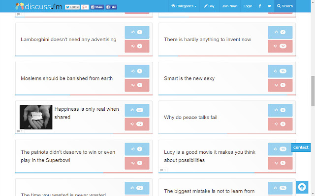 Debate Wars - Discuss.fm chrome extension